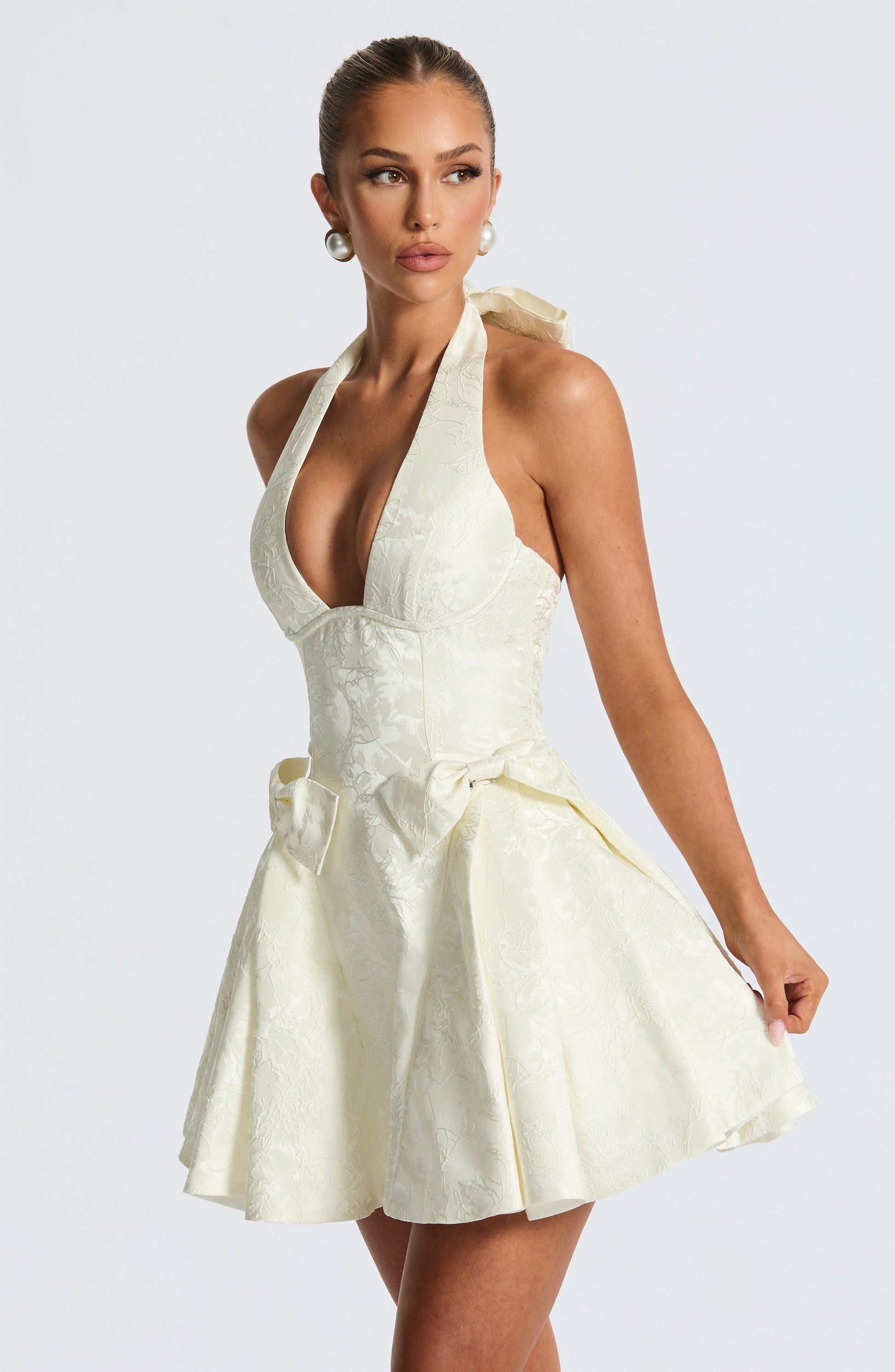 Velorage Malayia Halter Cicekli Mini Elbise