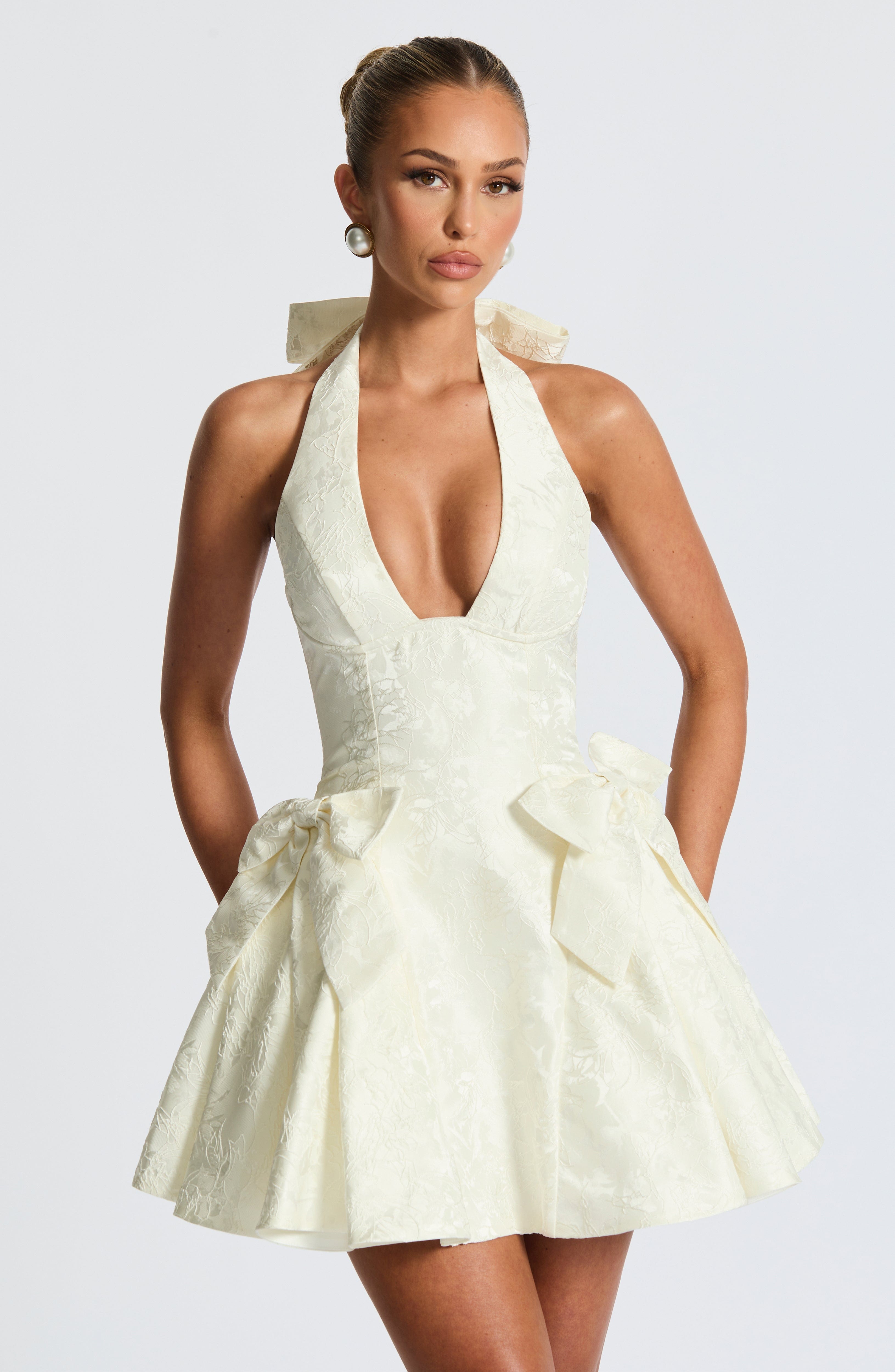 Velorage Malayia Halter Cicekli Mini Elbise