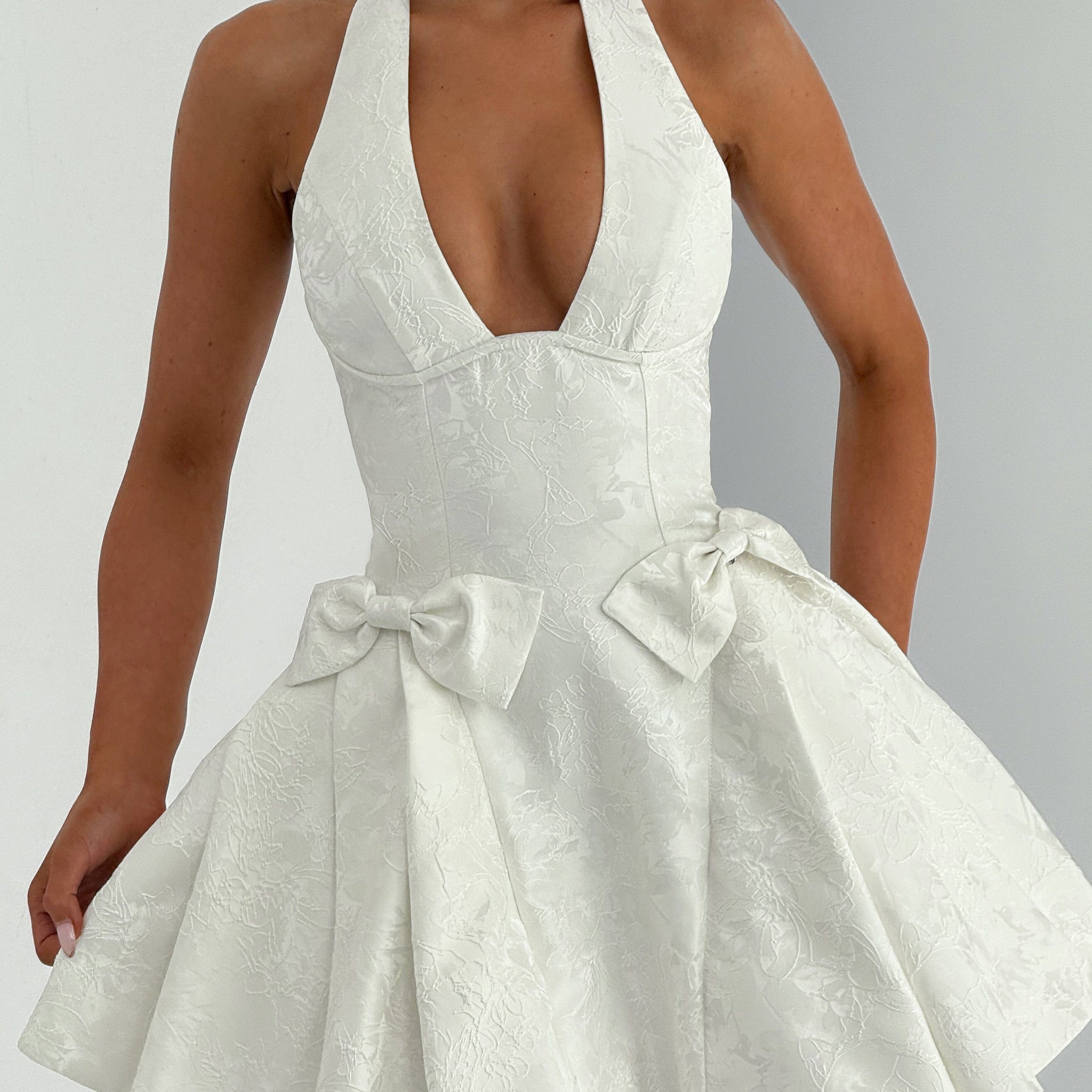 Velorage Malayia Halter Cicekli Mini Elbise