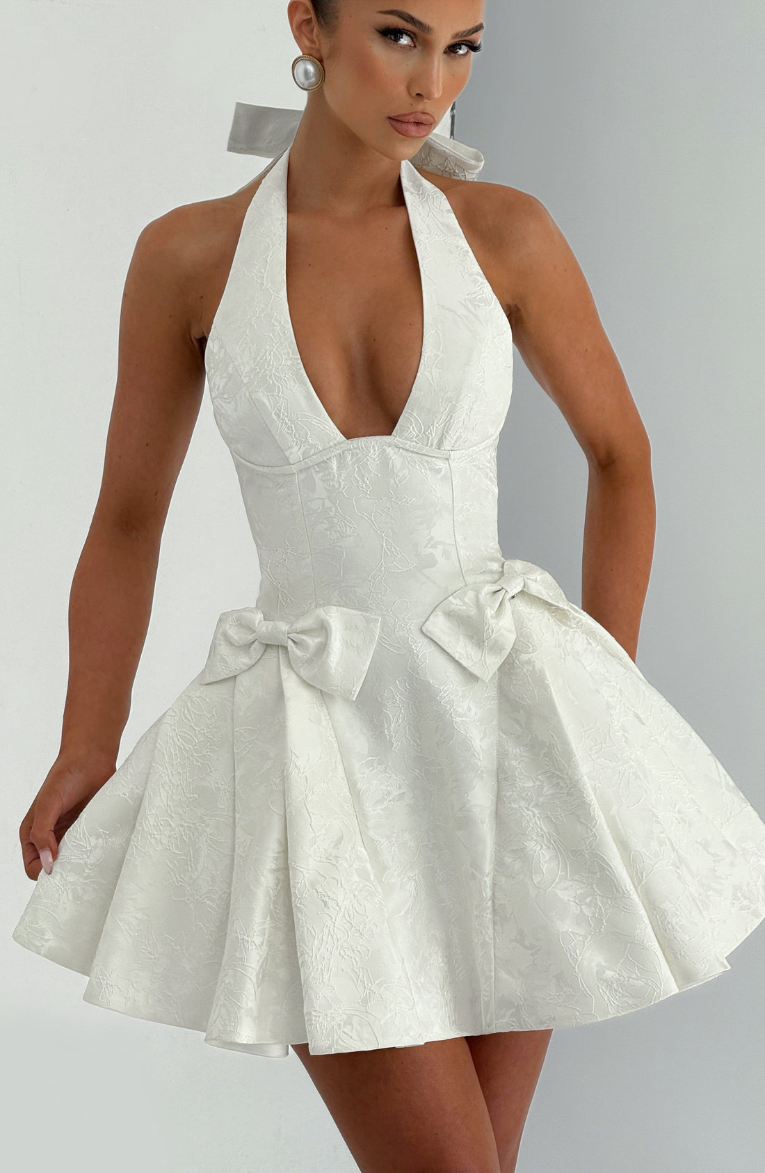 Velorage Malayia Halter Cicekli Mini Elbise