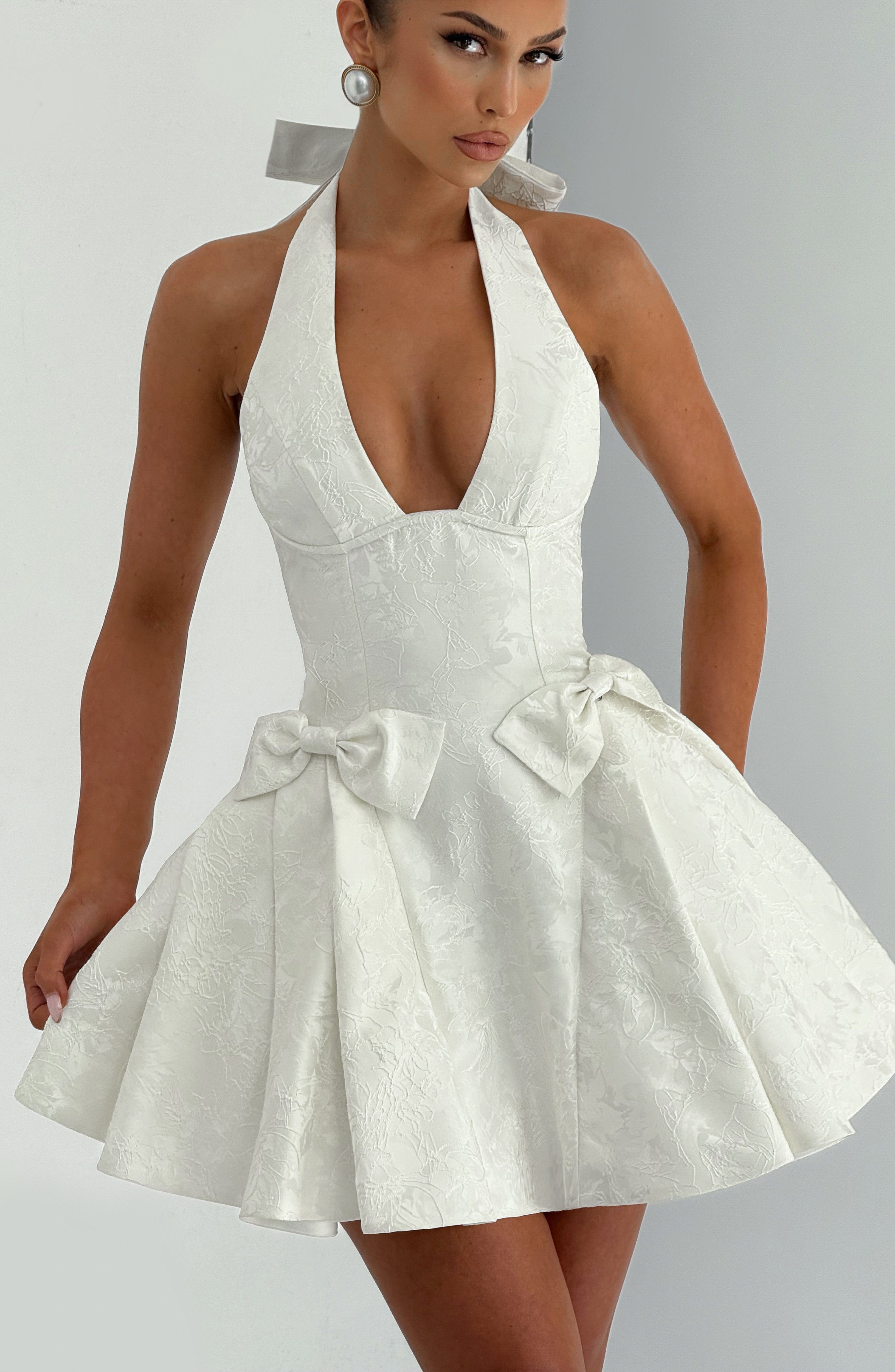 Velorage Malayia Halter Cicekli Mini Elbise