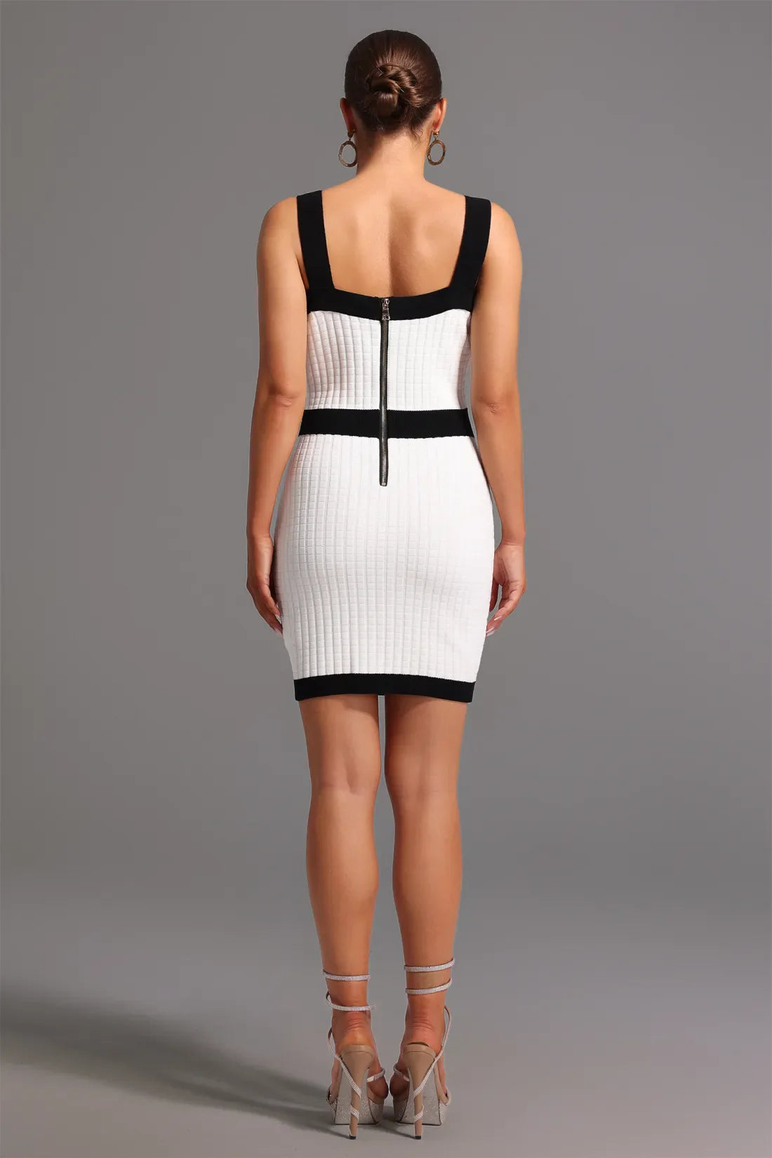 Erielle Kare Yaka Mini Elbise | S-Beyaz | M-Beyaz | L-Beyaz