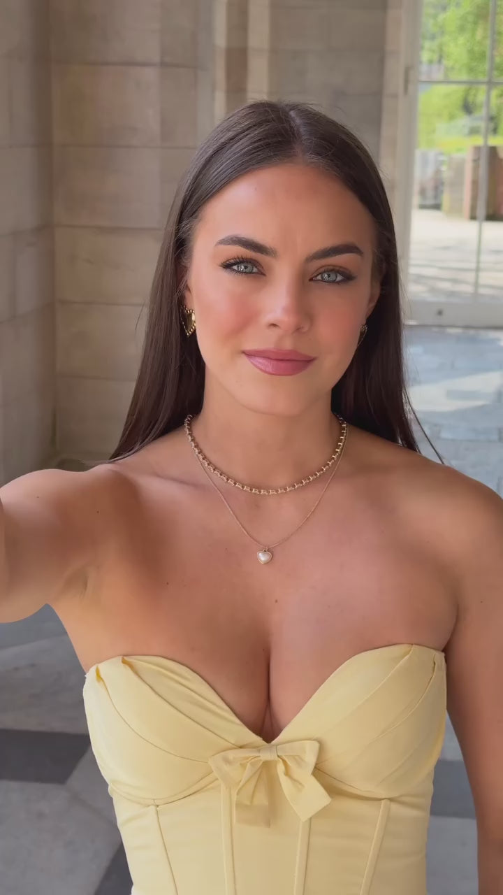 Ryann Straplez Korse Midi Elbise