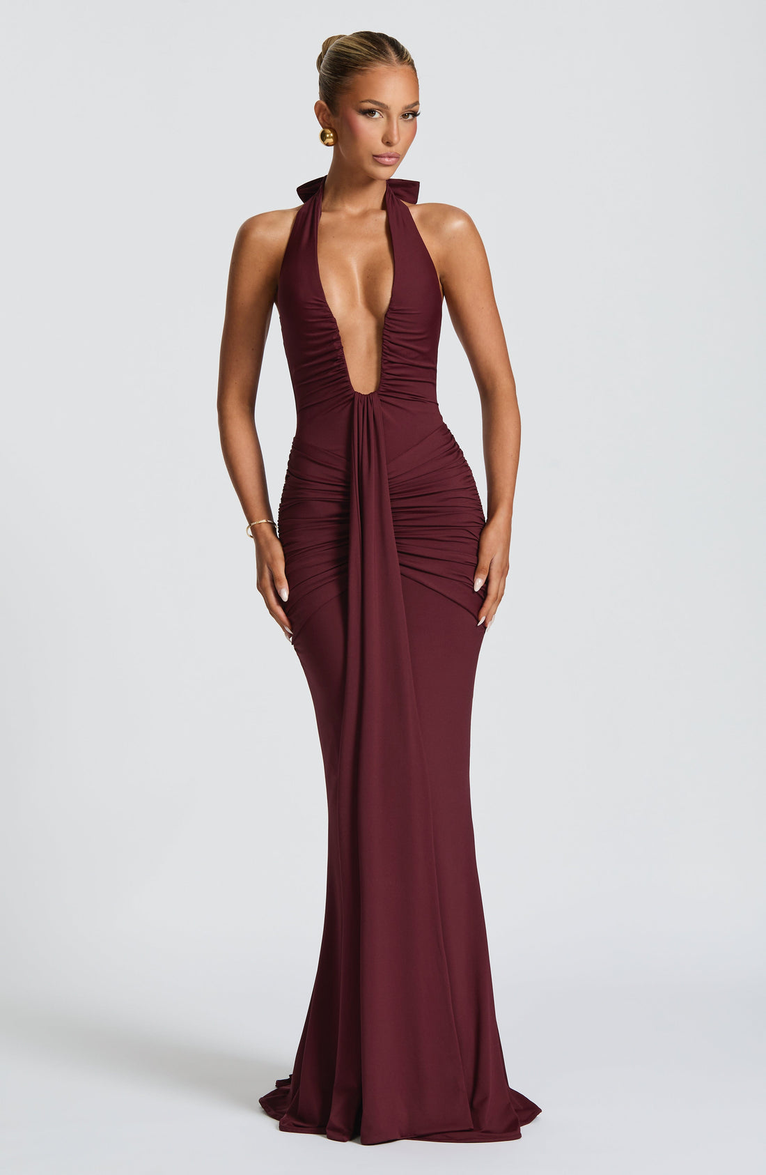 Velorage Kynleigh Halter Maxi Elbise | BBF4037-D - CHERRY LACQUER - XS | BBF4037-D - CHERRY LACQUER - S | BBF4037-D - CHERRY LACQUER - M | BBF4037-D - CHERRY LACQUER - L | BBF4037-D - CHERRY LACQUER - XL | BBF4037-D - CHERRY LACQUER - XXL