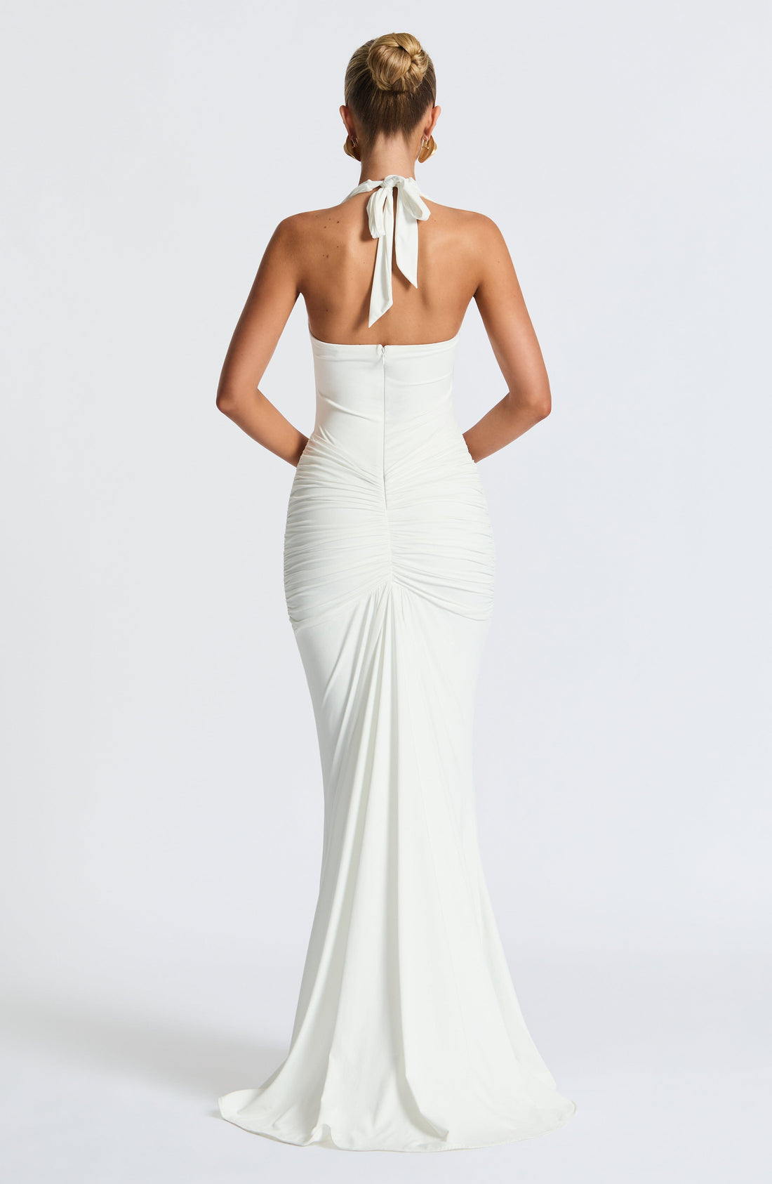 Velorage Kaiulani U Yaka Akiskan Maksi Elbise | BBF4037-D - WHITE - XS | BBF4037-D - WHITE - S | BBF4037-D - WHITE - M | BBF4037-D - WHITE - L | BBF4037-D - WHITE - XL | BBF4037-D - WHITE - XXL