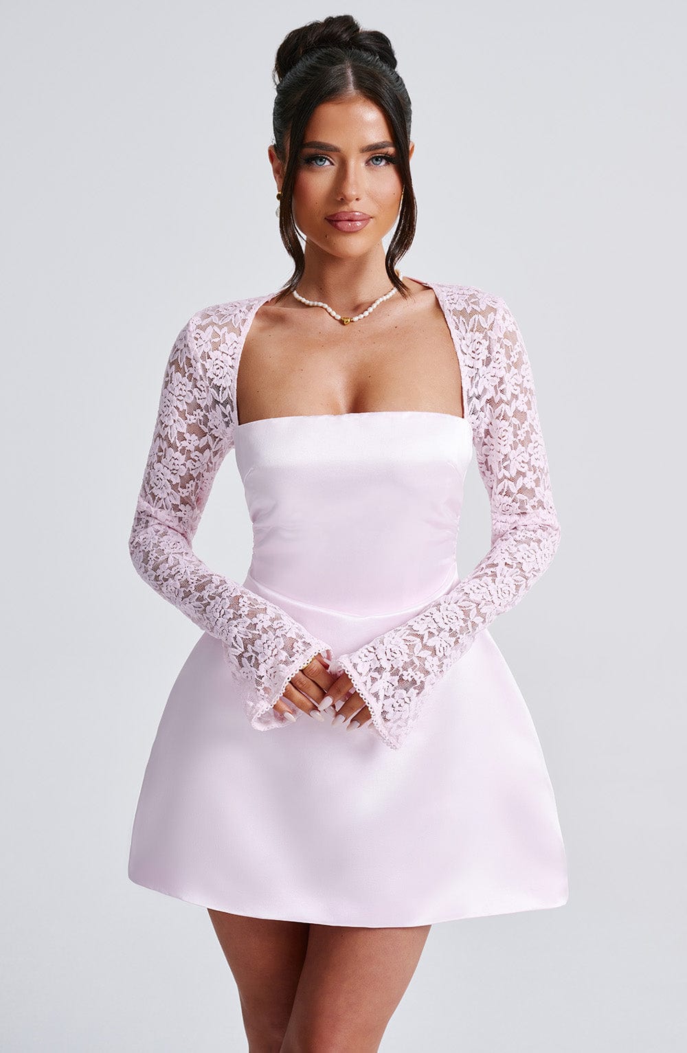 Velorage Gabrielle Dantel Kollu Mini Elbise