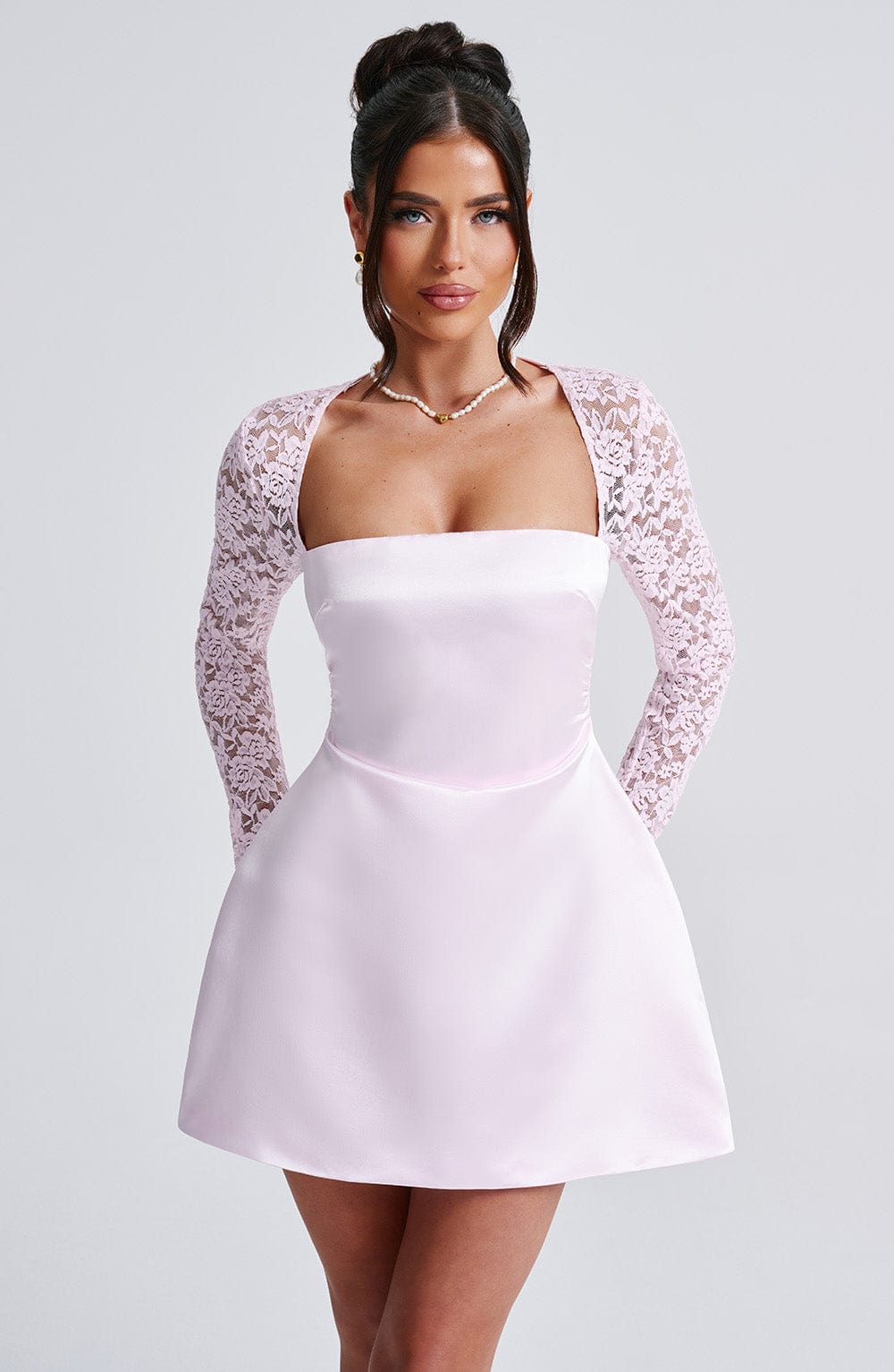 Velorage Gabrielle Dantel Kollu Mini Elbise