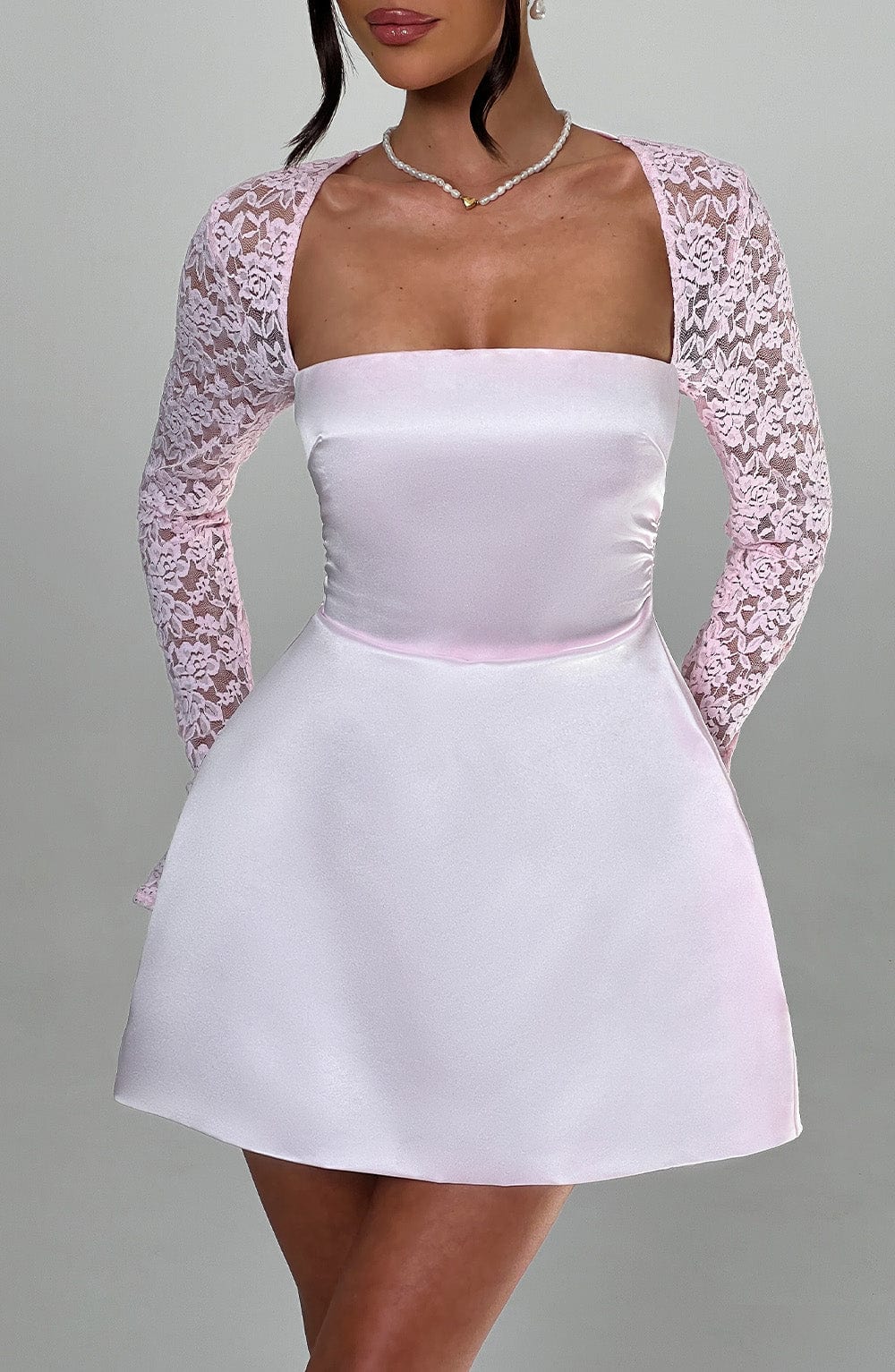 Velorage Gabrielle Dantel Kollu Mini Elbise