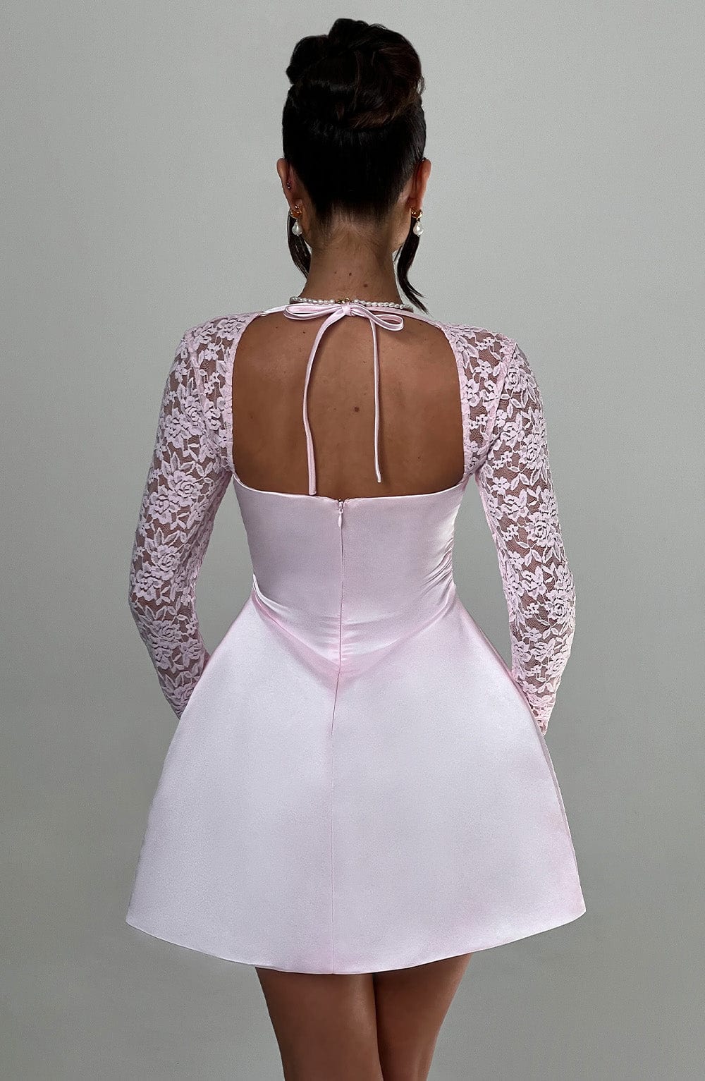 Velorage Gabrielle Dantel Kollu Mini Elbise | BBF3607-D - BLUSH - XS | BBF3607-D - BLUSH - S | BBF3607-D - BLUSH - M | BBF3607-D - BLUSH - L | BBF3607-D - BLUSH - XL | BBF3607-D - BLUSH - XXL