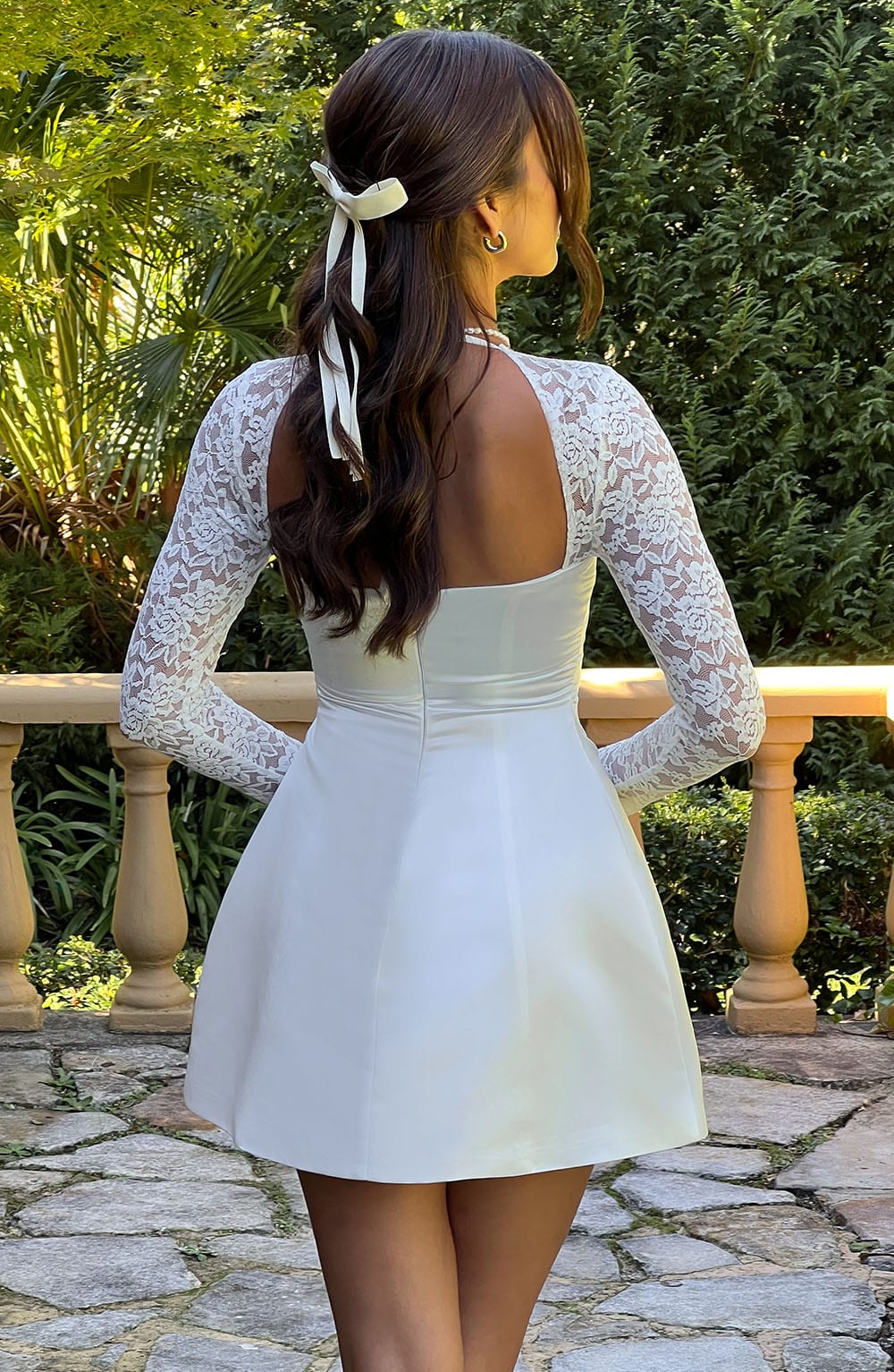 Velorage Arika Saten Dantel Mini Elbise