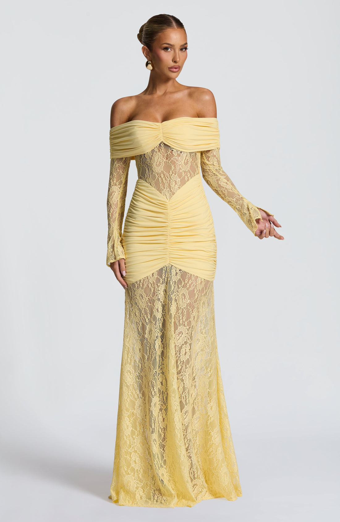 Velorage Myleigh Limon Dantel Maksi Elbise | BBF4146-D - LEMON - XS | BBF4146-D - LEMON - S | BBF4146-D - LEMON - M | BBF4146-D - LEMON - L | BBF4146-D - LEMON - XL | BBF4146-D - LEMON - XXL