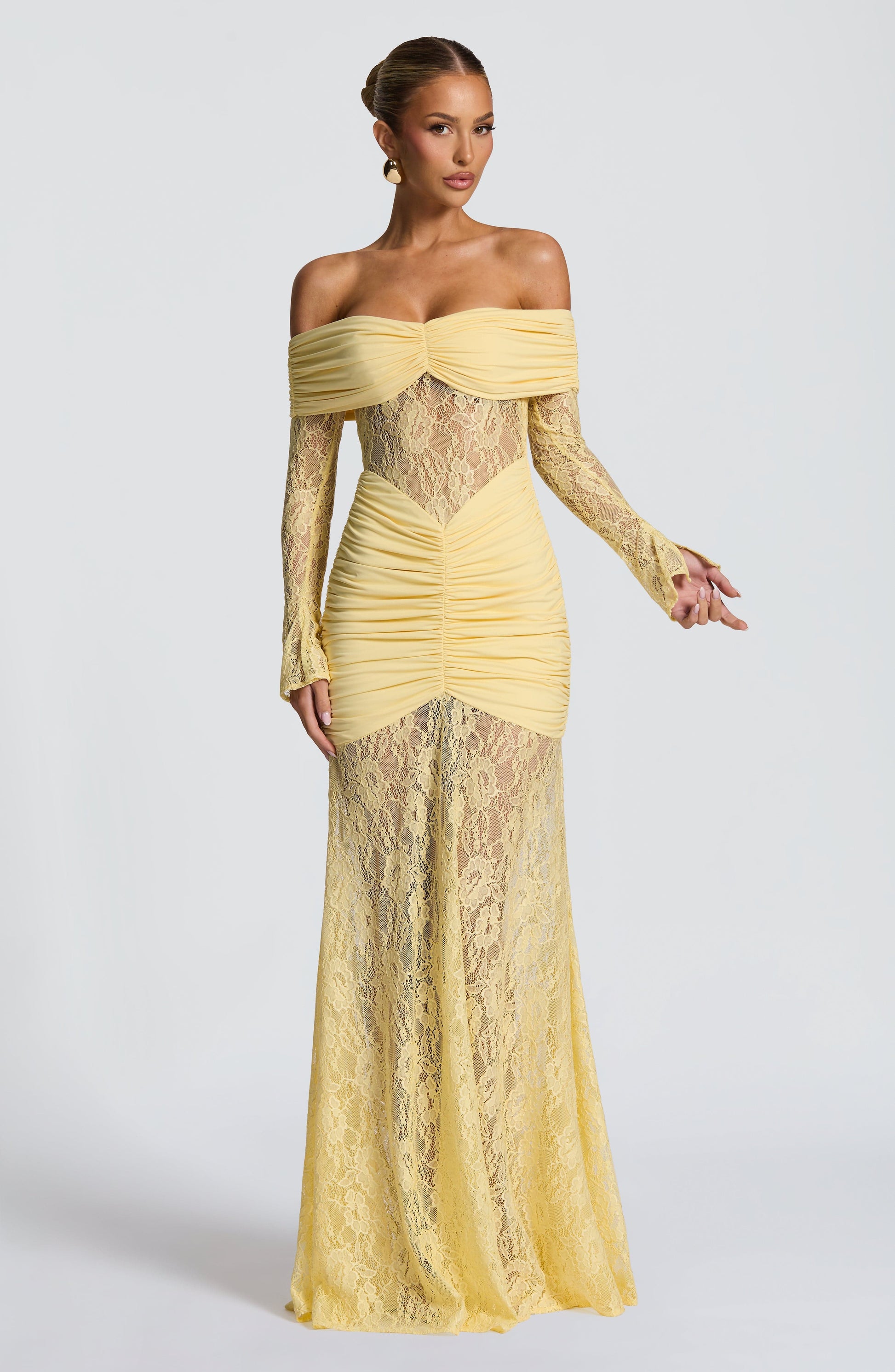 Velorage Myleigh Limon Dantel Maksi Elbise | BBF4146-D - LEMON - XS | BBF4146-D - LEMON - S | BBF4146-D - LEMON - M | BBF4146-D - LEMON - L | BBF4146-D - LEMON - XL | BBF4146-D - LEMON - XXL