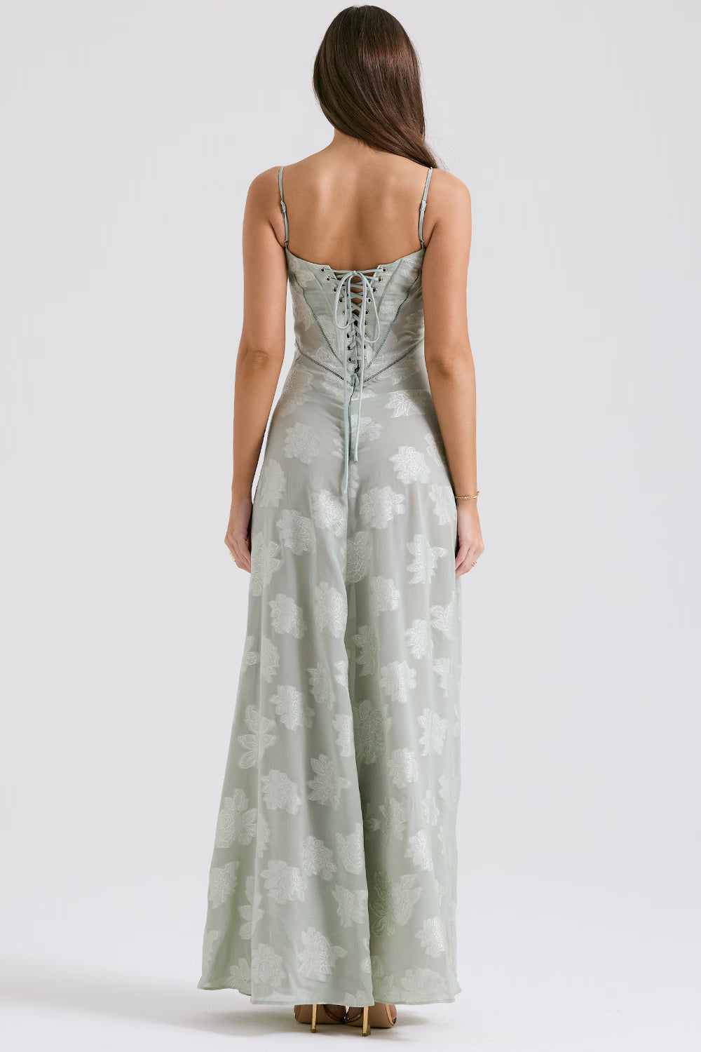 Velorage Julieann Cicek Dantelli Maxi Elbise | Beyaz-XS | Beyaz-S | Beyaz-M | Beyaz-L | Beyaz-XL