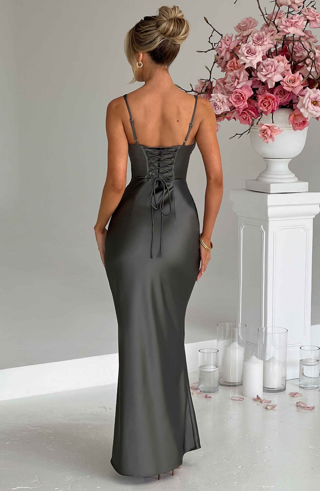 Velorage Klaira Korseli Maksi Elbise | BBF3234-D - CHARCOAL - XS | BBF3234-D - CHARCOAL - S | BBF3234-D - CHARCOAL - M | BBF3234-D - CHARCOAL - L | BBF3234-D - CHARCOAL - XL | BBF3234-D - CHARCOAL - XXL