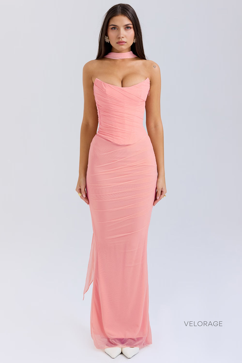 Velorage Aashna Cicekli Bustiyer Etek Takimi | Mercan-PP | Mercan-P | Mercan-M | Mercan-G