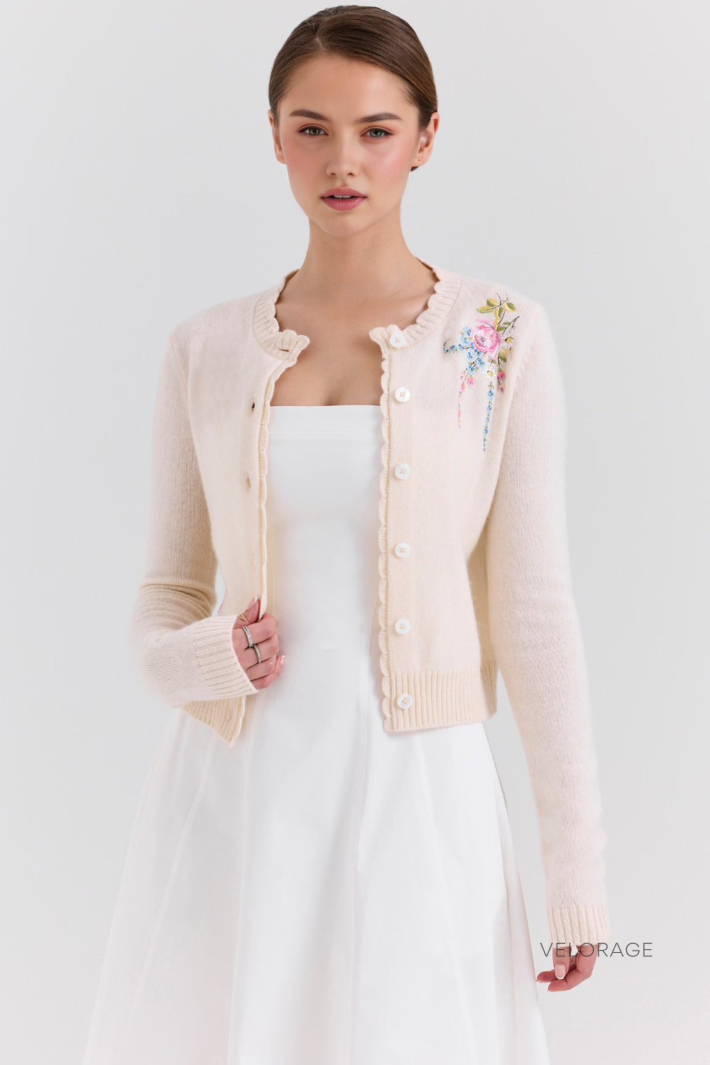 Velorage Ameliana Cicek Islemeli Orgu Hirka | Rosa-PP | Rosa-P | Rosa-M | Rosa-G