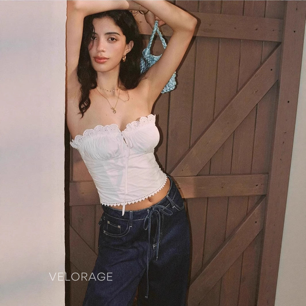 Charm Nakışlı Dantel Bralet [GABGZIB8]
