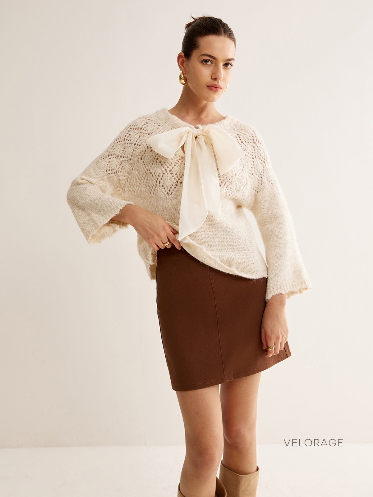 Velorage Elloise Fiyonk Detayli Orgu Kazak | Kayisi-S | Kayisi-M | Kayisi-L