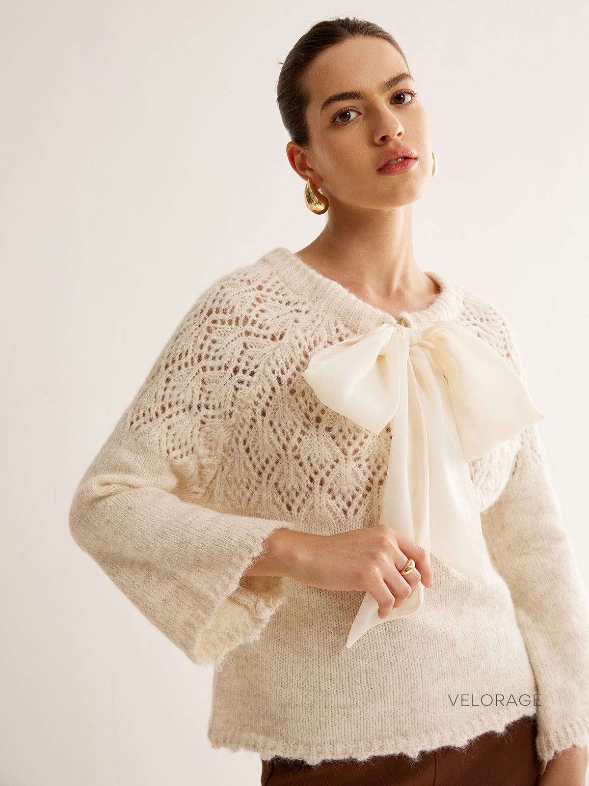 Velorage Elloise Fiyonk Detayli Orgu Kazak | Kayisi-S | Kayisi-M | Kayisi-L