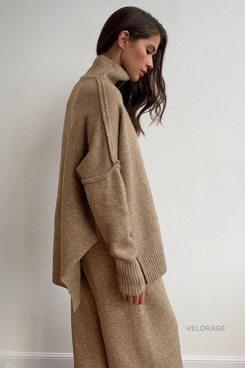 Velorage Goldy Cozy Orgu Pantolon Seti | Gri-S | Gri-M | Gri-L