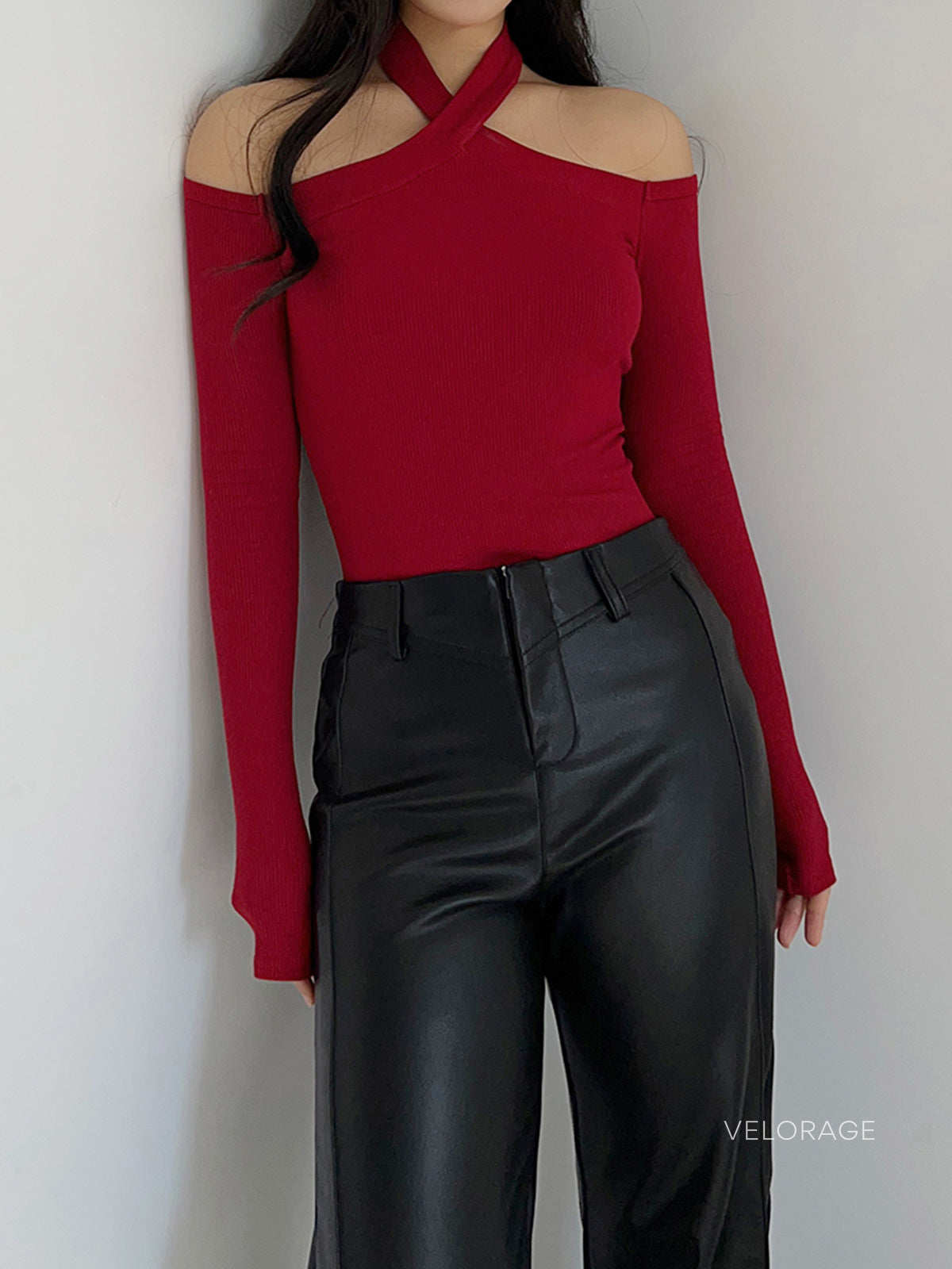 Velorage Kalia Capraz Yaka Uzun Kollu Kazak | OA241102127BKXS | OA241102127BKS | OA241102127BKM | OA241102127BKL | OA241102127BKXL