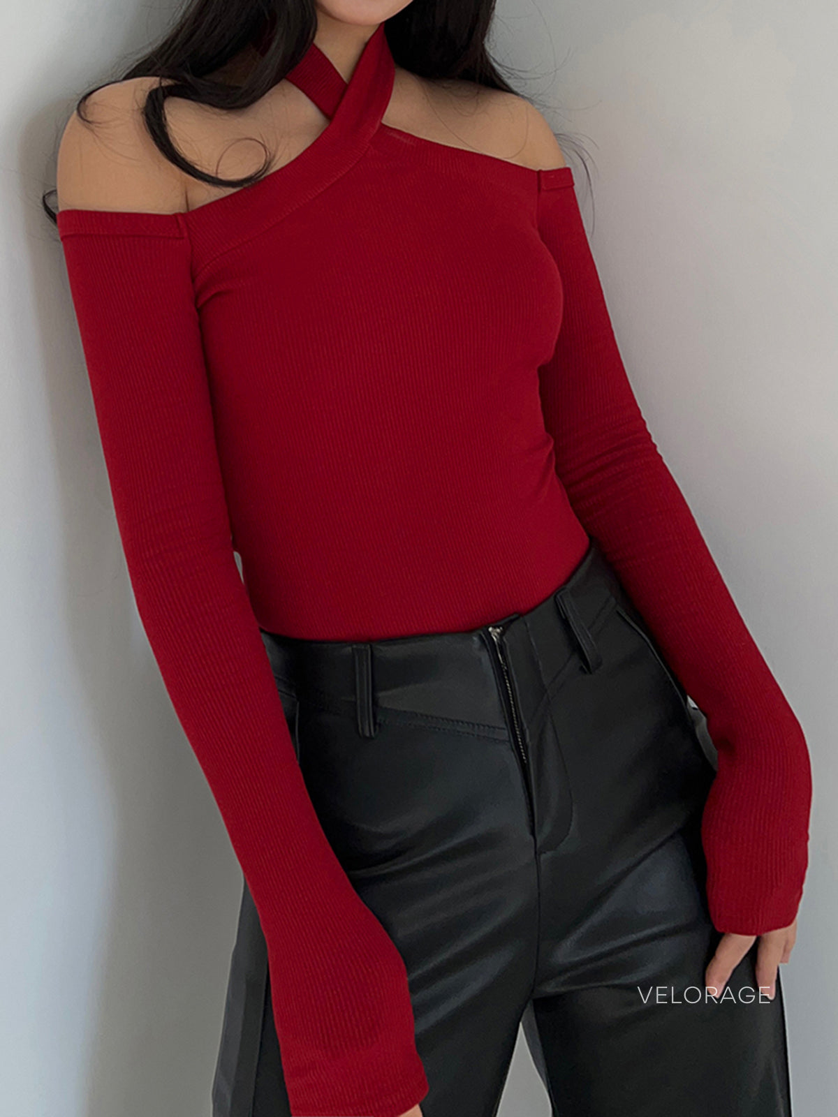 Velorage Kalia Capraz Yaka Uzun Kollu Kazak | OA241102127RDBXS | OA241102127RDBS | OA241102127RDBM | OA241102127RDBL | OA241102127RDBXL