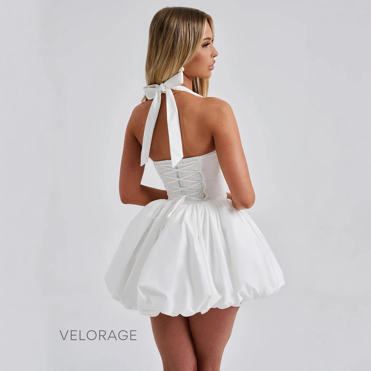 Katalaya Fiyonklu Halter Midi Elbise [CJZ9F4IJ]