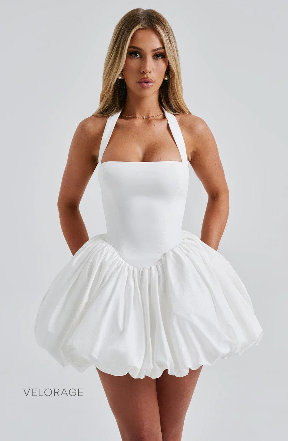 Katalaya Fiyonklu Halter Midi Elbise [14FCDFQQ]
