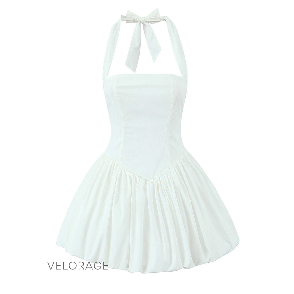 Katalaya Fiyonklu Halter Midi Elbise [CA4VZ1V9]
