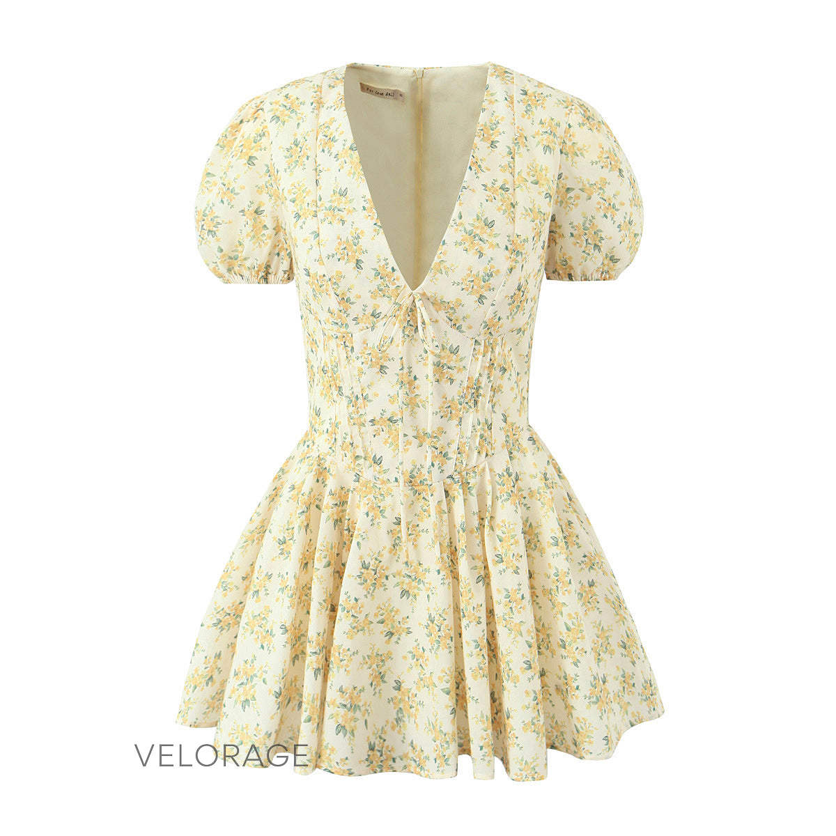 Livvy Sarı Çiçekli Mini Elbise [WT43YTCK]