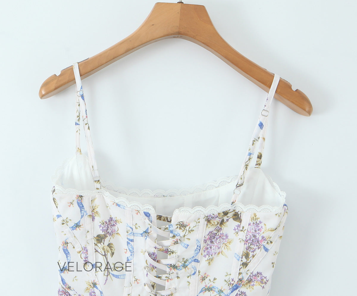 Maysen Çiçekli Retro Crop Bluz [1PS93R7V]