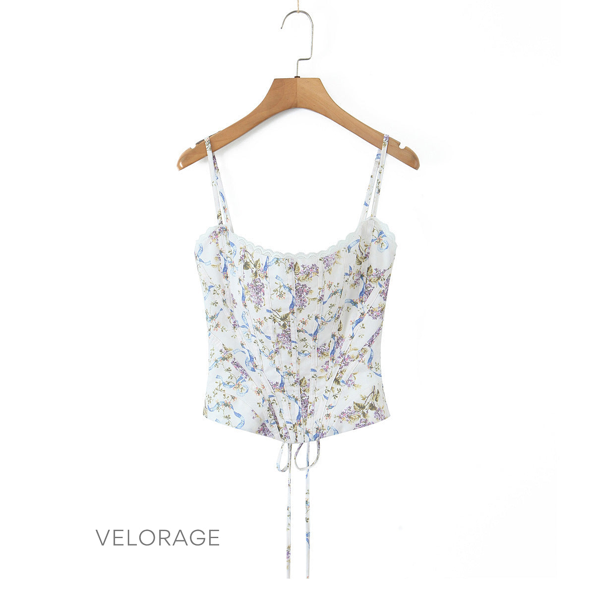 Maysen Çiçekli Retro Crop Bluz [R7TRQPLJ]