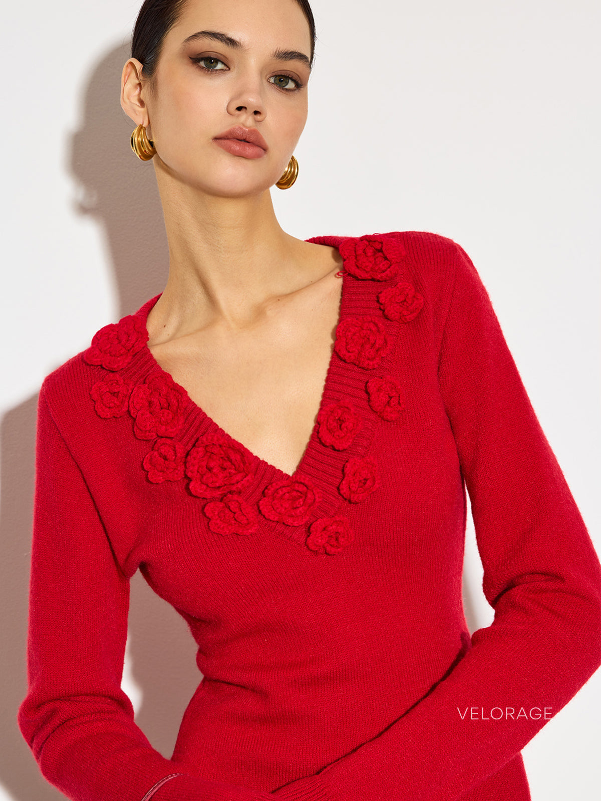 Velorage Richelle 3D Cicekli Orgu Top | OA241119042RDL