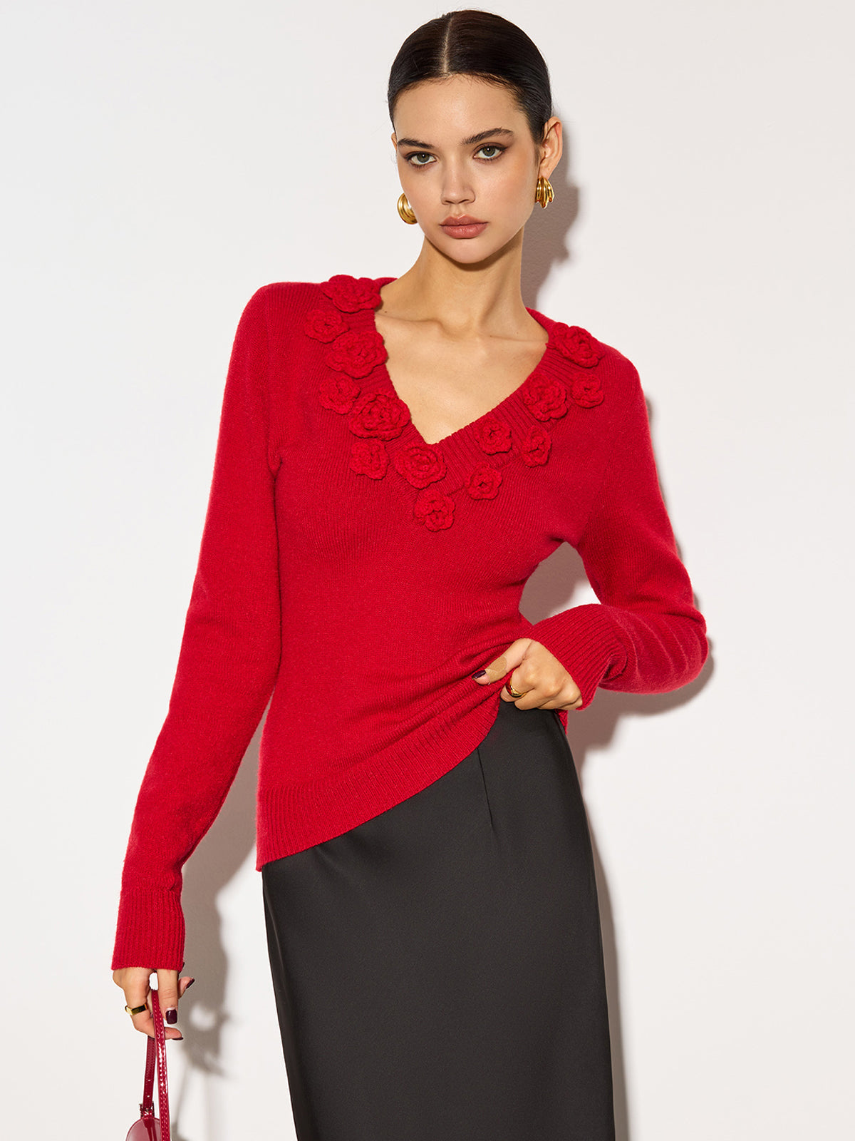 Velorage Richelle 3D Cicekli Orgu Top | OA241119042RDL