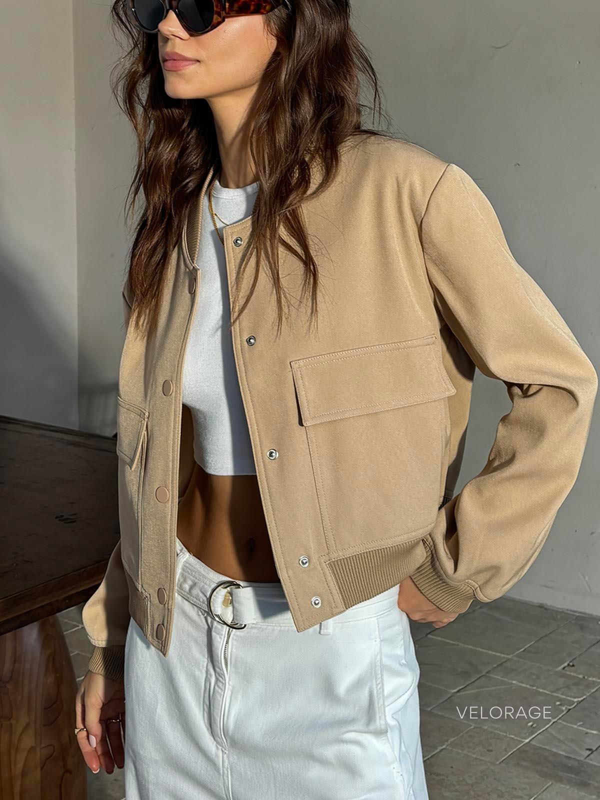 Velorage Taniyah Haki Ribana Bomber Ceket | OA240815026YWEXS | OA240815026YWES | OA240815026YWEM | OA240815026YWEL | OA240815026YWEXL