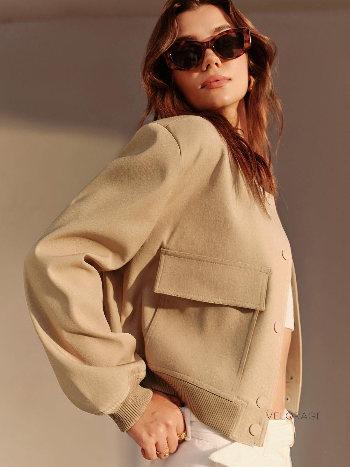 Velorage Taniyah Haki Ribana Bomber Ceket | OA240815026YWEXS | OA240815026YWES | OA240815026YWEM | OA240815026YWEL | OA240815026YWEXL