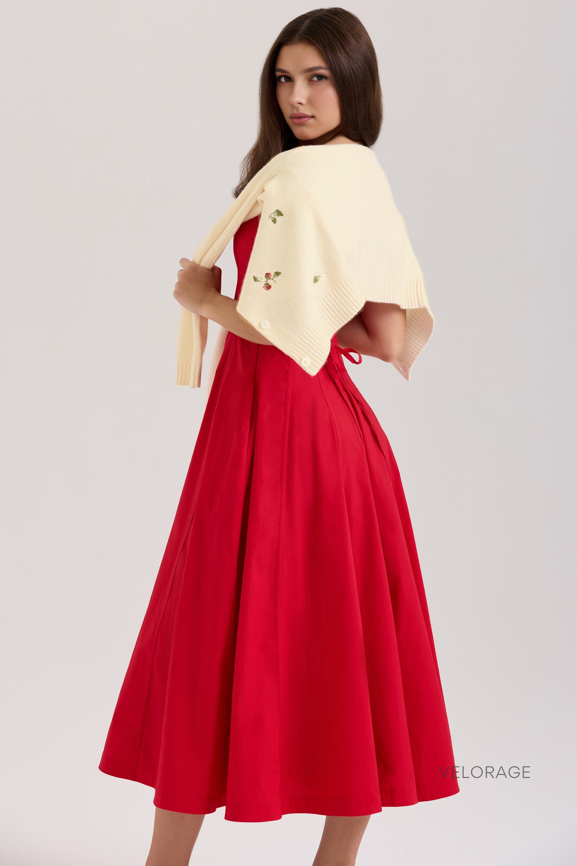 Velorage Ximenna Kiraz Nakisli Triko Hirka | Krem-PP | Krem-P | Krem-M | Krem-G