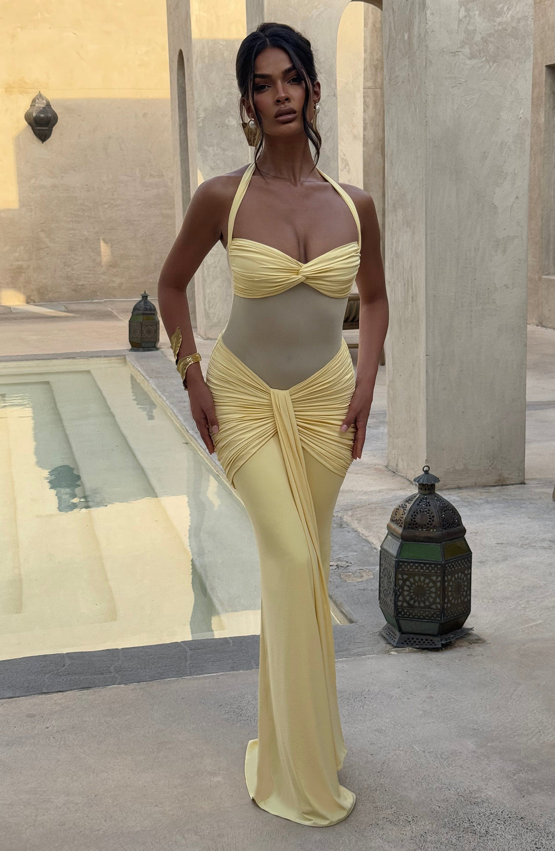 Velorage Daenerys Halter Maksi Elbise | BBF4163-D - LEMON - XS | BBF4163-D - LEMON - S | BBF4163-D - LEMON - M | BBF4163-D - LEMON - L | BBF4163-D - LEMON - XL | BBF4163-D - LEMON - XXL