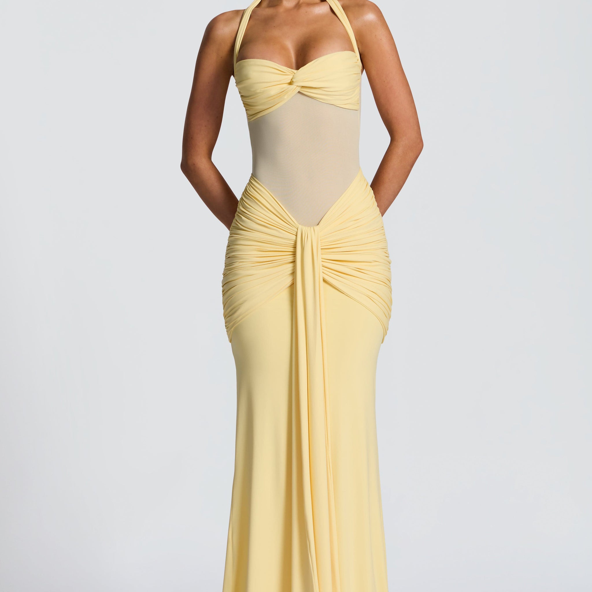 Velorage Daenerys Halter Maksi Elbise | BBF4163-D - LEMON - XS | BBF4163-D - LEMON - S | BBF4163-D - LEMON - M | BBF4163-D - LEMON - L | BBF4163-D - LEMON - XL | BBF4163-D - LEMON - XXL