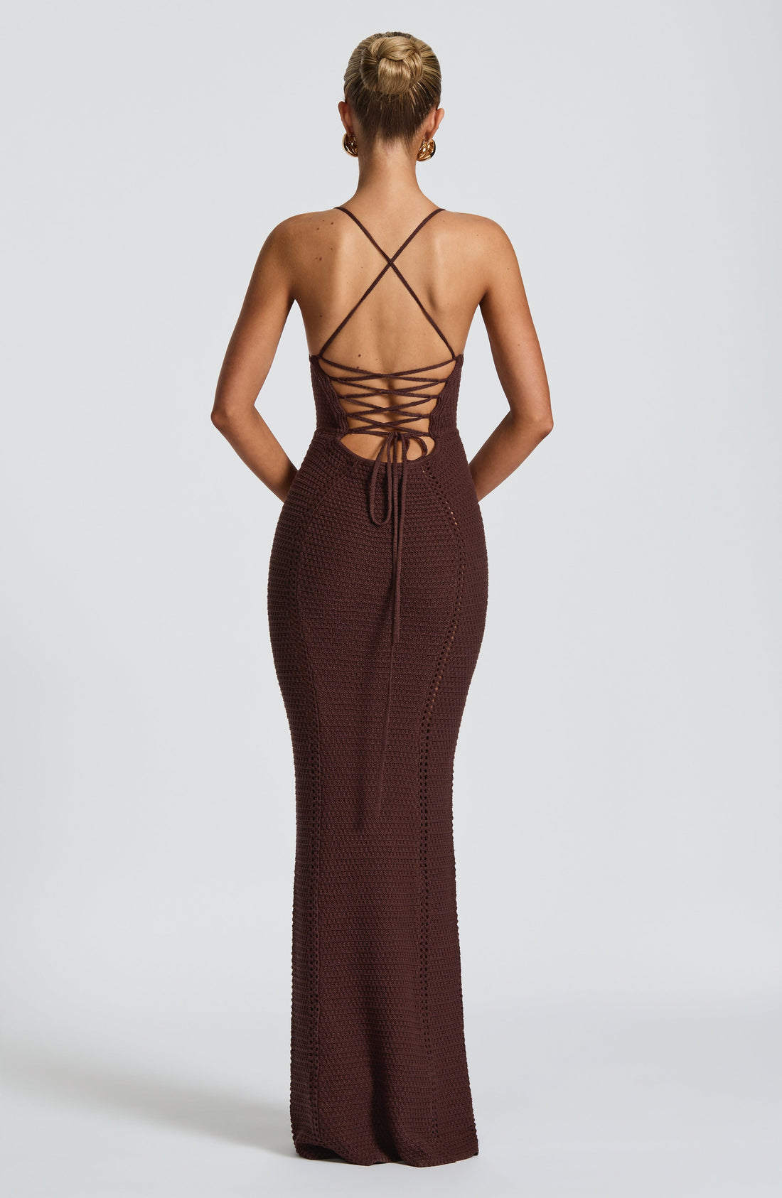 Velorage Jamyiah Orgu Korse Maxi Elbise | BBF3419-D - PLUM BROWN - XS | BBF3419-D - PLUM BROWN - S | BBF3419-D - PLUM BROWN - M | BBF3419-D - PLUM BROWN - L | BBF3419-D - PLUM BROWN - XL | BBF3419-D - PLUM BROWN - XXL