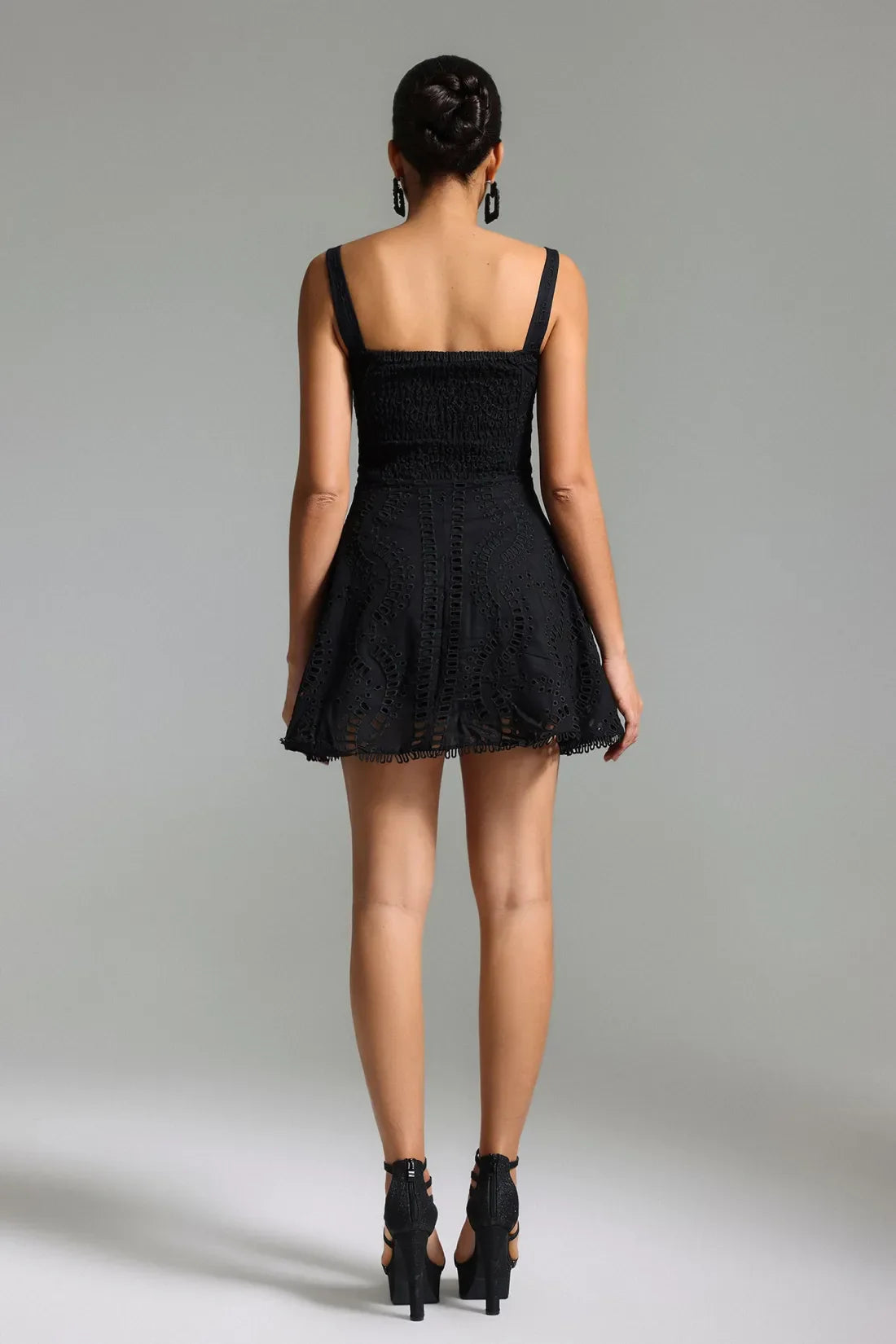 Aliah Halter Dantel Mini Elbise | S-Siyah | M-Siyah | L-Siyah